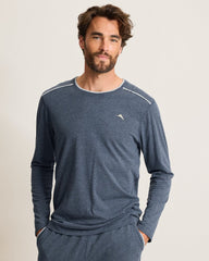 Jersey Long-Sleeve Crewneck T-Shirt - Heathered Blue