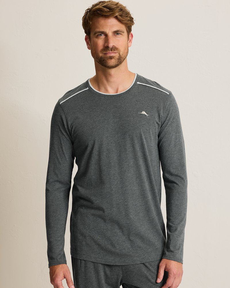 Jersey Long-Sleeve Crewneck T-Shirt - Heather Charcoal Grey