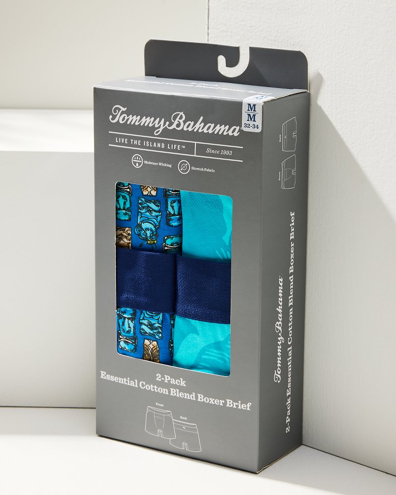 Cotton-Modal Boxer Briefs - 2-Pack - Blue Multi