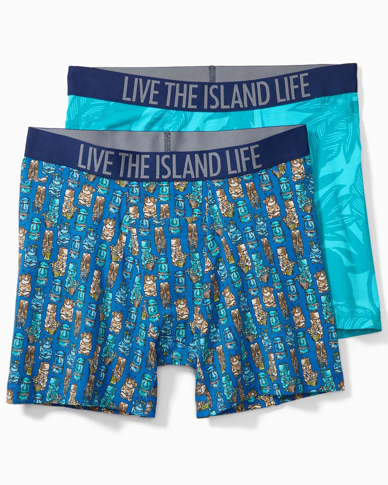 Cotton-Modal Boxer Briefs - 2-Pack - Blue Multi