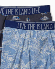 Cotton-Modal Boxer Briefs - 2-Pack - Blue/White
