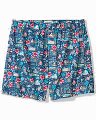 Big &amp; Tall Woven Poplin Print Boxers - Navy