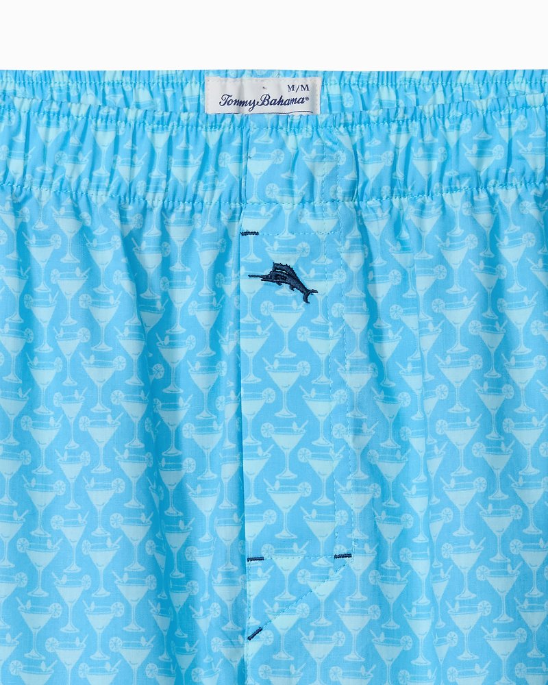 Big &amp; Tall Woven Poplin Print Boxers - Blue Atoll
