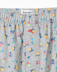 Woven Poplin Tropic Print Boxers - Silver Heather