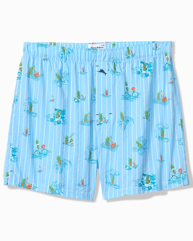 Seersucker Boxers - Dusty Teal