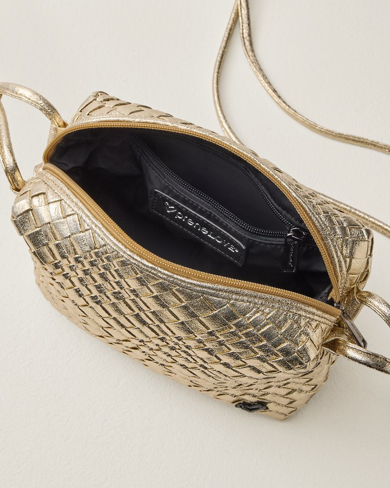 Halton Woven Crossbody Bag - Gold