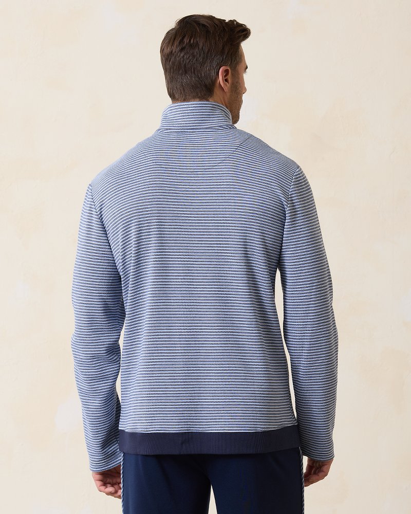 Big &amp; Tall Textured Stripe Half-Zip Sweatshirt - Blue Vault