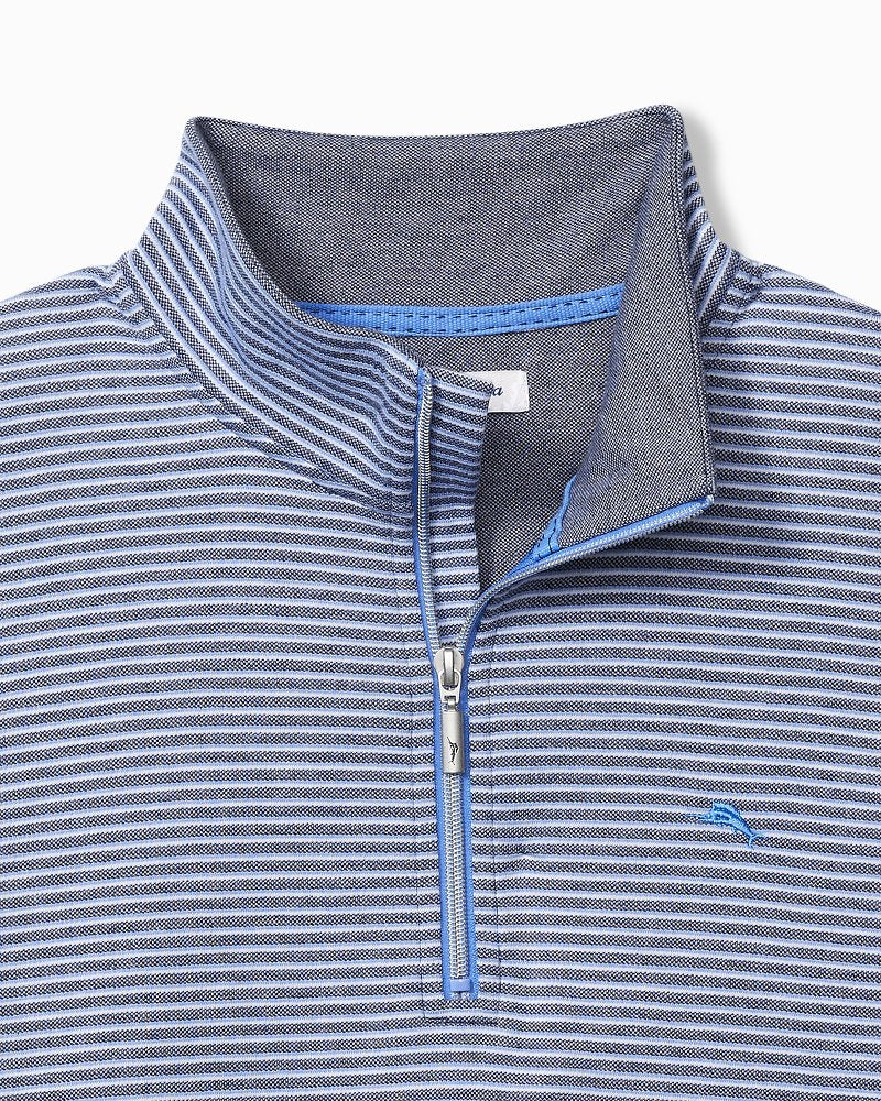 Big &amp; Tall Textured Stripe Half-Zip Sweatshirt - Blue Vault