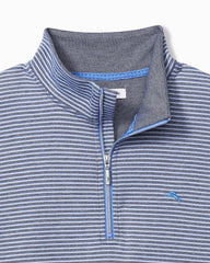 Big &amp; Tall Textured Stripe Half-Zip Sweatshirt - Blue Vault