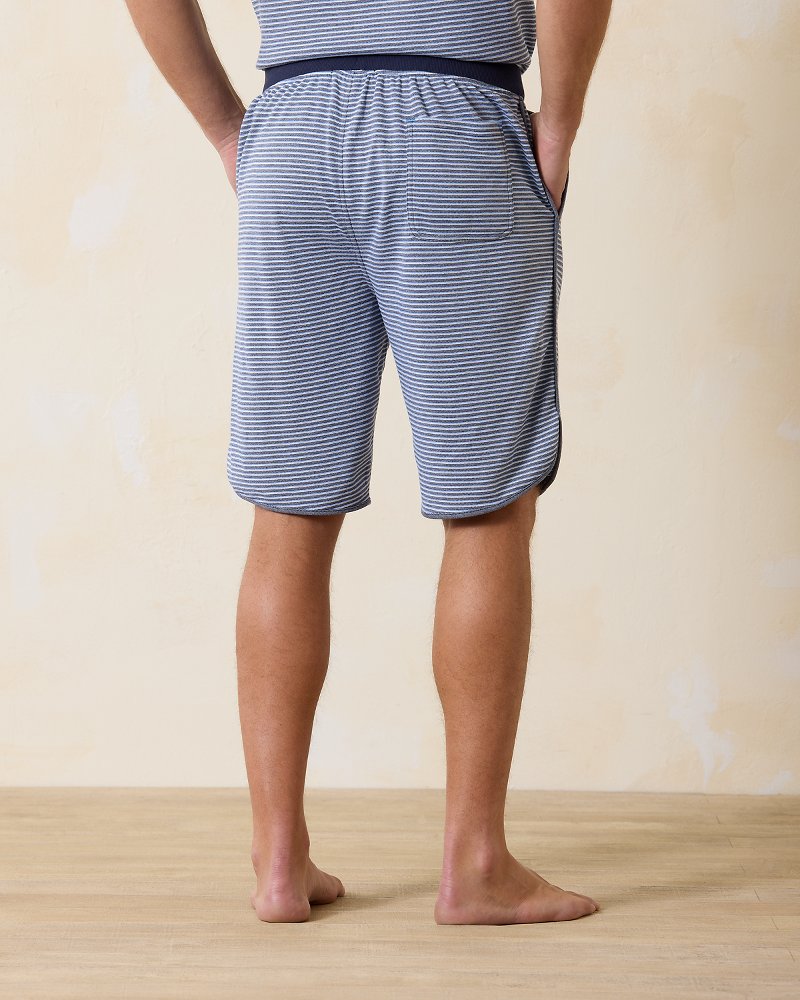 Textured Stripe Lounge Shorts - Blue Vault