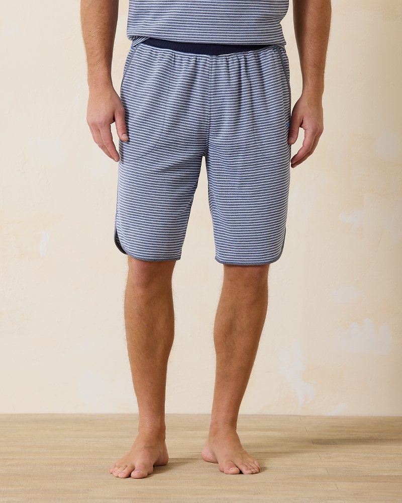 Textured Stripe Lounge Shorts - Blue Vault