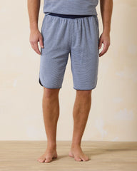 Textured Stripe Lounge Shorts - Blue Vault