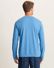 Big &amp; Tall Solid Marlin Jersey Long-Sleeve T-Shirt - Med Blue