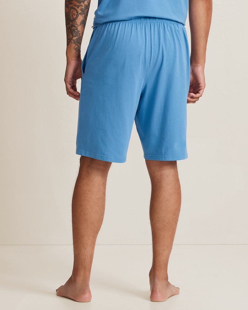 Solid Marlin Jersey Pajama Shorts - Med Blue