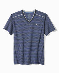 Jersey Short-Sleeve V-Neck T-Shirt - Stripe Blue