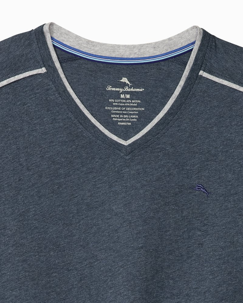 Jersey Short-Sleeve V-Neck T-Shirt - Heathered Blue