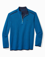 Big &amp; Tall Textured Knit Reversible Half-Zip Sweatshirt - Navy