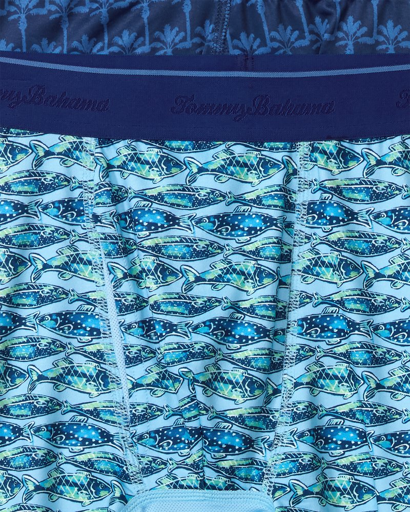 Aloha Print Tech Boxer Briefs - 2-Pack - Coastline Navy