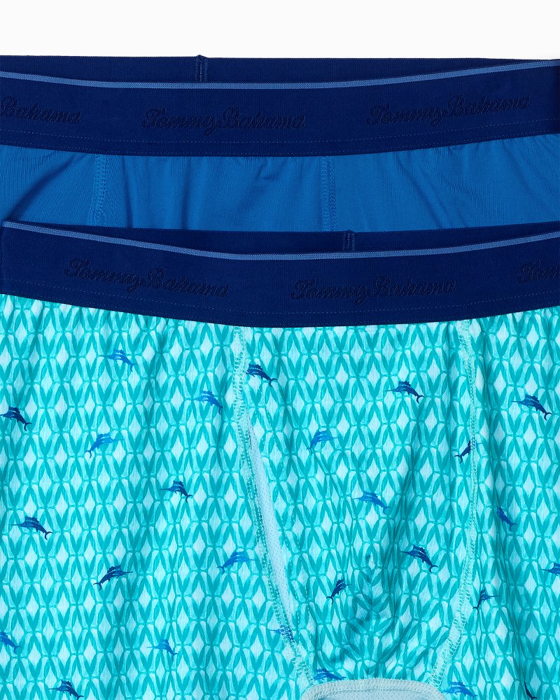 Aloha Print Tech Boxer Briefs - 2-Pack - Aqua