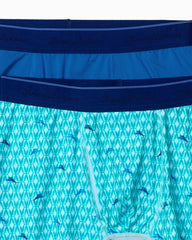 Aloha Print Tech Boxer Briefs - 2-Pack - Aqua