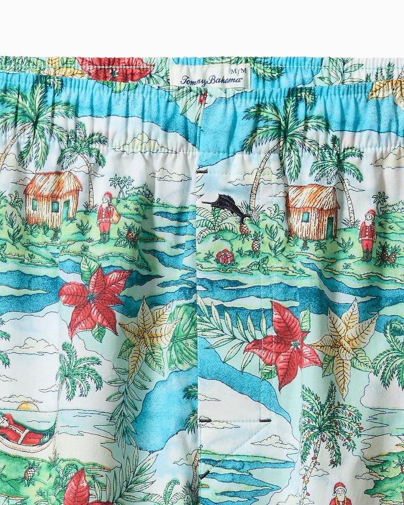 Woven Tropical Print Boxers - Big Sky Blue