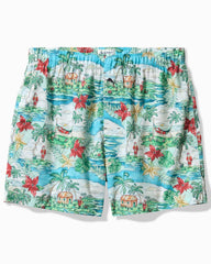Woven Tropical Print Boxers - Big Sky Blue
