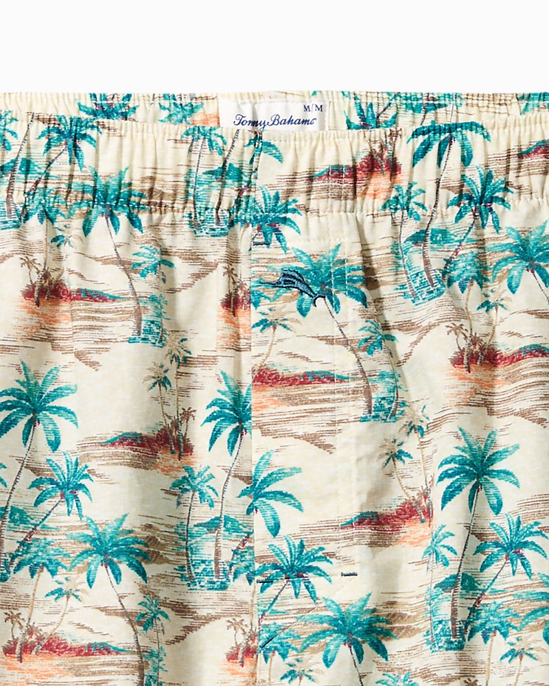 Woven Tropical Print Boxers - Oatmeal
