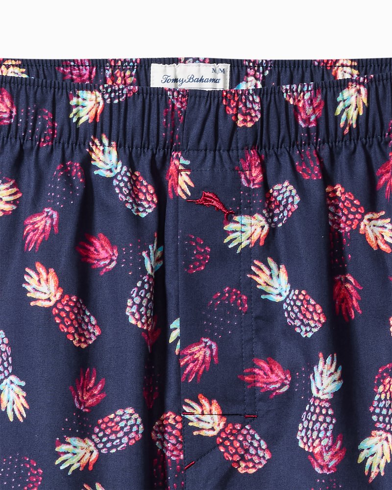 Woven Tropical Print Boxers - Peacoat Navy