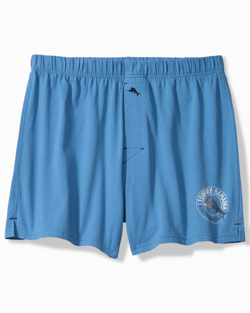 Solid Marlin Jersey Boxers - Med Blue