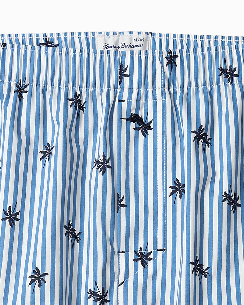 Woven Poplin Paradise Print Boxers - Blue Cabana
