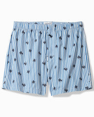 Woven Poplin Paradise Print Boxers - Blue Cabana