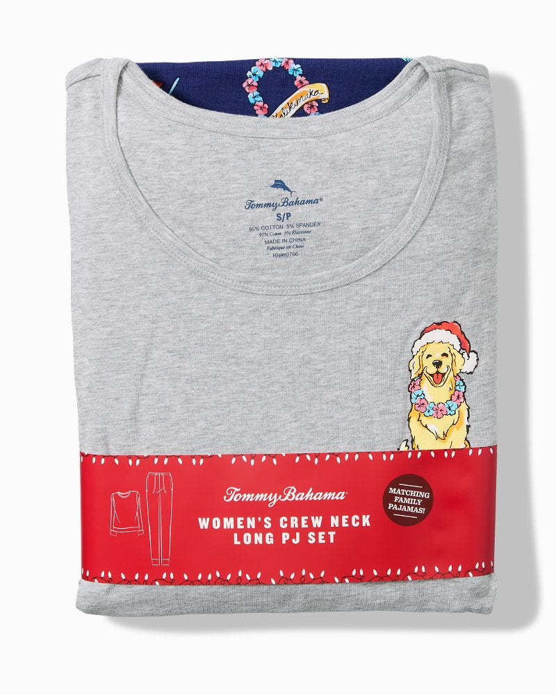 Women's Holiday Dog Long Sleeve &amp; Pants Family Pajama Set - Island Navy