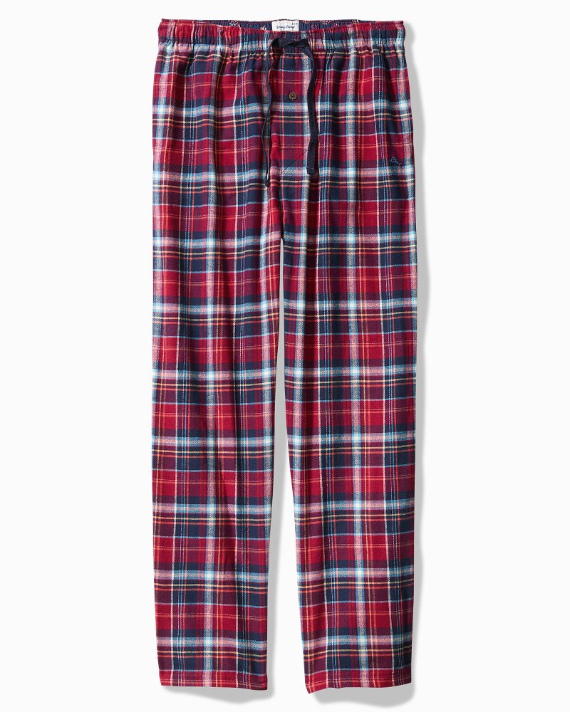 Flannel Plaid Pajama Pants - Beet Red