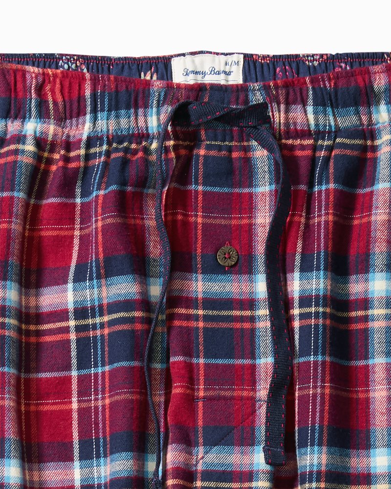 Flannel Plaid Pajama Pants - Beet Red