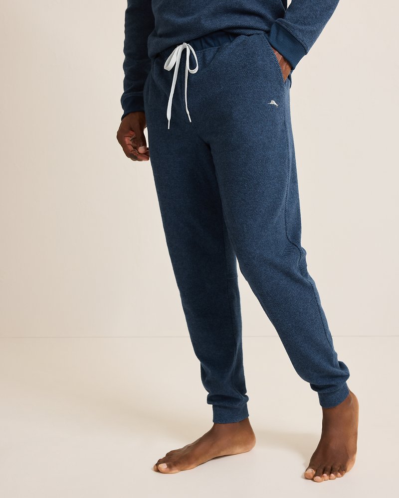 Big &amp; Tall Textured Twill Stripe Joggers - Dark Moonlight