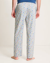 Woven Poplin Tropic Print Pants - Silver Heather