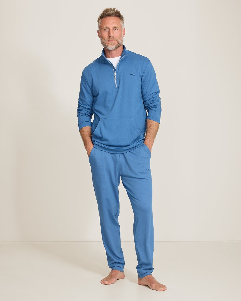 Big &amp; Tall Piqué Joggers - Heathered Blue