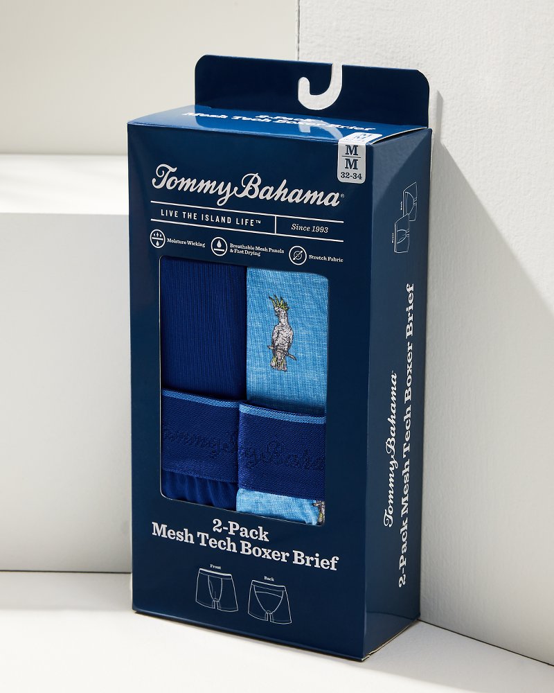 Mesh Tech Print Boxer Briefs — 2-Pack - Blue Print