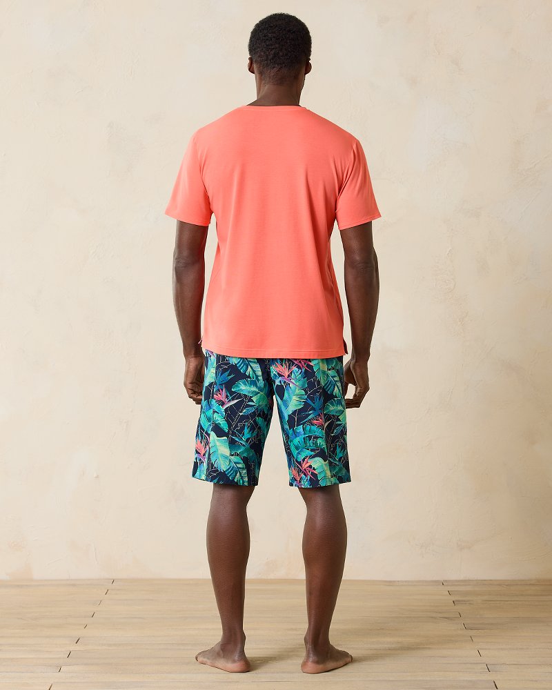 Short-Sleeve Shirt &amp; Shorts Pajama Set - Breakwater Blue