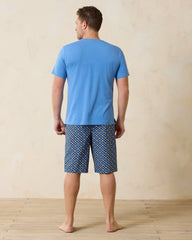 Short-Sleeve Shirt &amp; Shorts Pajama Set - Kingdom Blue