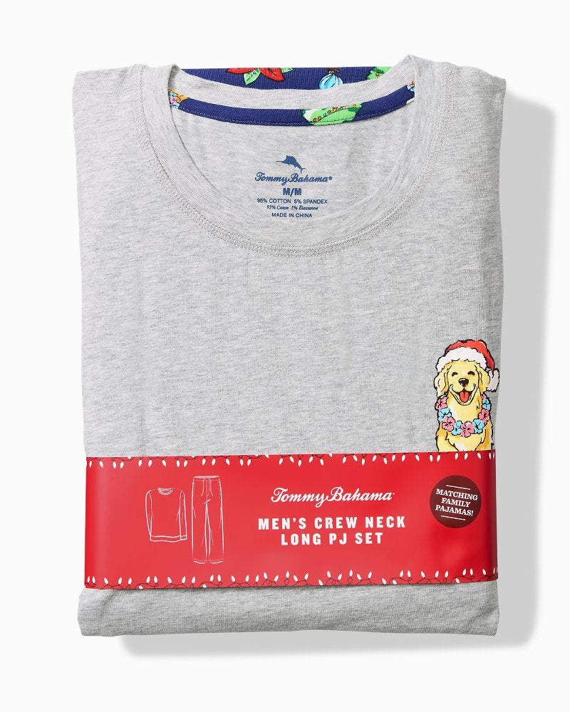 Big &amp; Tall Holiday Dog Long Sleeve &amp; Pants Pajama Set - Island Navy