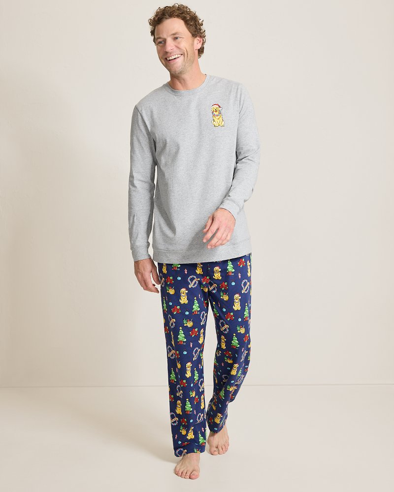 Men's Holiday Dog Long Sleeve &amp; Pants Pajama Set - Island Navy