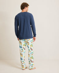 Men's Holiday Santa Long Sleeve &amp; Pants Pajama Set - Aqua Ice