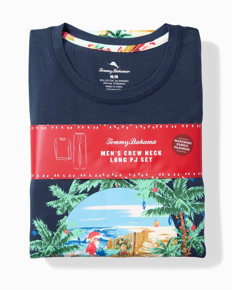 Men's Holiday Santa Long Sleeve &amp; Pants Pajama Set - Aqua Ice
