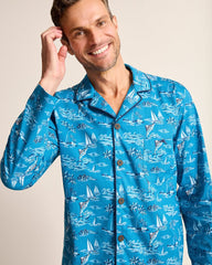 Woven Long Sleeve &amp; Pants Pajama Set - Slate Teal
