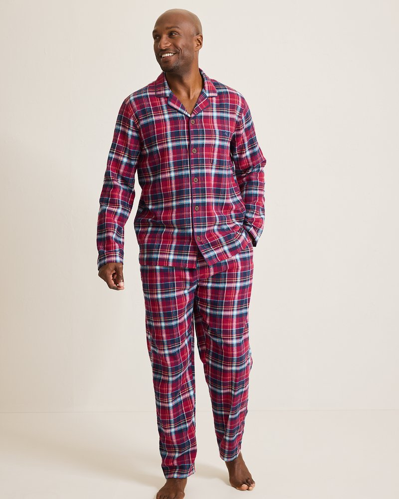 Big &amp; Tall Flannel Long Sleeve &amp; Pants Pajama Set - Beet Red