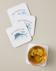 Marlin Bar Paper Coasters - Set of 4 - Multicolor