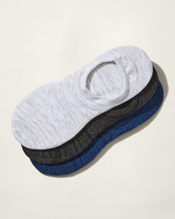 IslandZone Heel Grip No-Show Socks - 3 Pack - Assorted