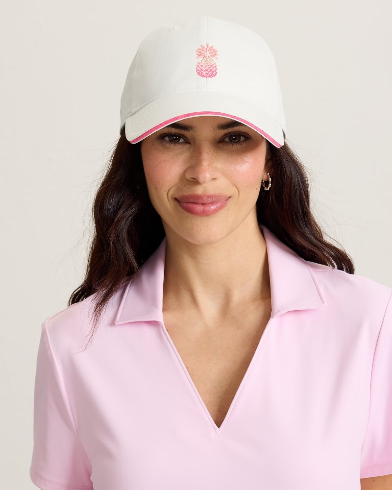 The Ombré Pineapple Packable Cap - White