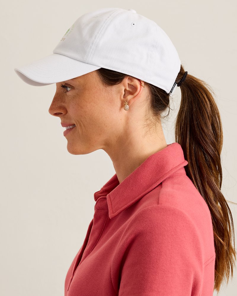 Tommy Bahama Palm Tree Packable Cap - White